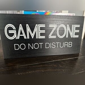 Black Game Zone Sign